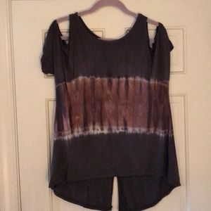 Cold Shoulder top with Tye-dye pattern